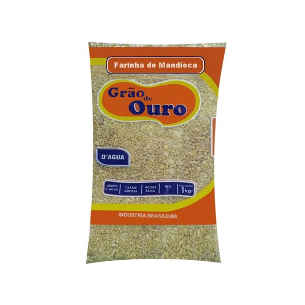 Farinha de Mandioca D'agua GRÃO DE OURO Pacote 1kg