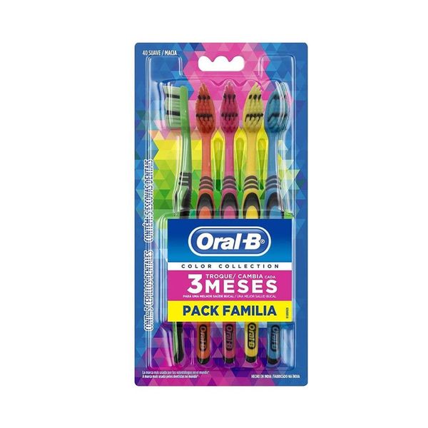 Escova Dental Suave ORAL-B Color Collection Pack 5un
