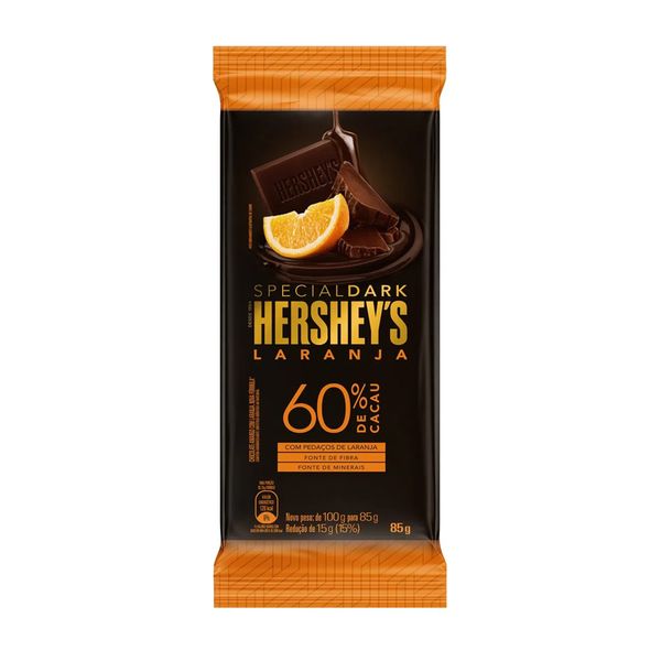 Chocolate Amargo HERSHEY'S Special Dark 60% Cacau Laranja Tablete 85g