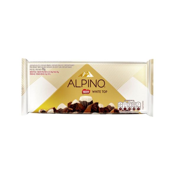 Chocolate ao Leite em Barra NESTLÉ Alpino White Top 90g Chocolate ao Leite em Barra NESTLÉ Alpino White Top 90g