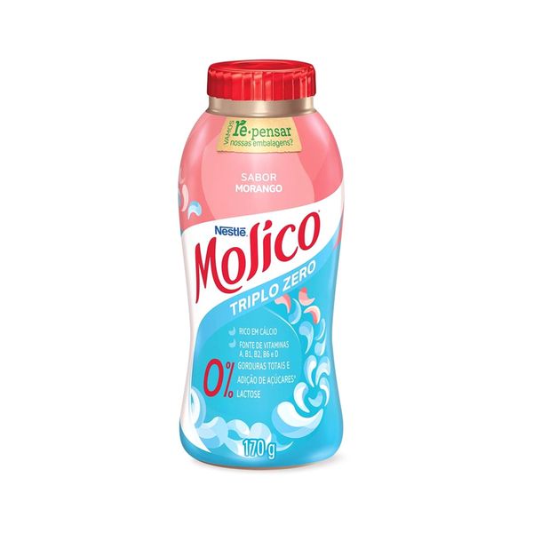 Iogurte Morango NESTLÉ Molico Zero Lactose Frasco 170g Iogurte Morango NESTLÉ Molico Zero Lactose Frasco 170g
