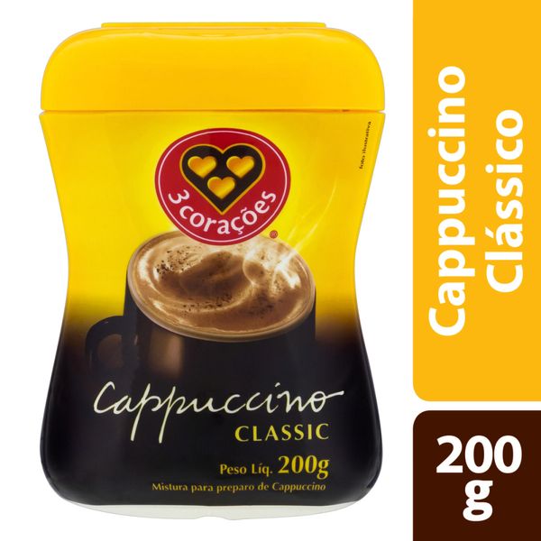 Cappuccino Clasic 3 CORAÇÕES Pote 200g