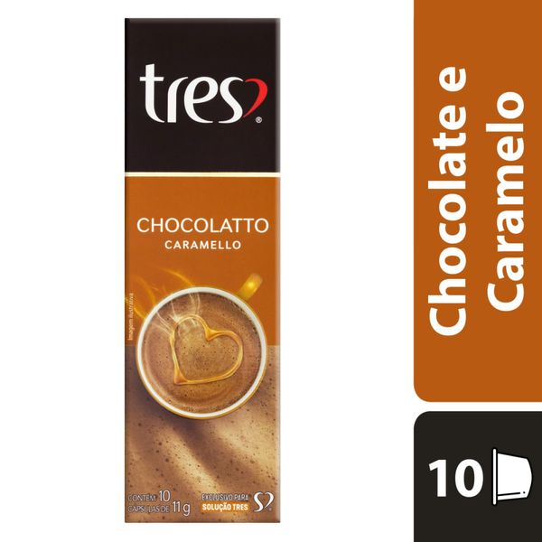 Cápsula de Chocolate 3 CORAÇÕES Chocolatto Caramelo Caixa 10un