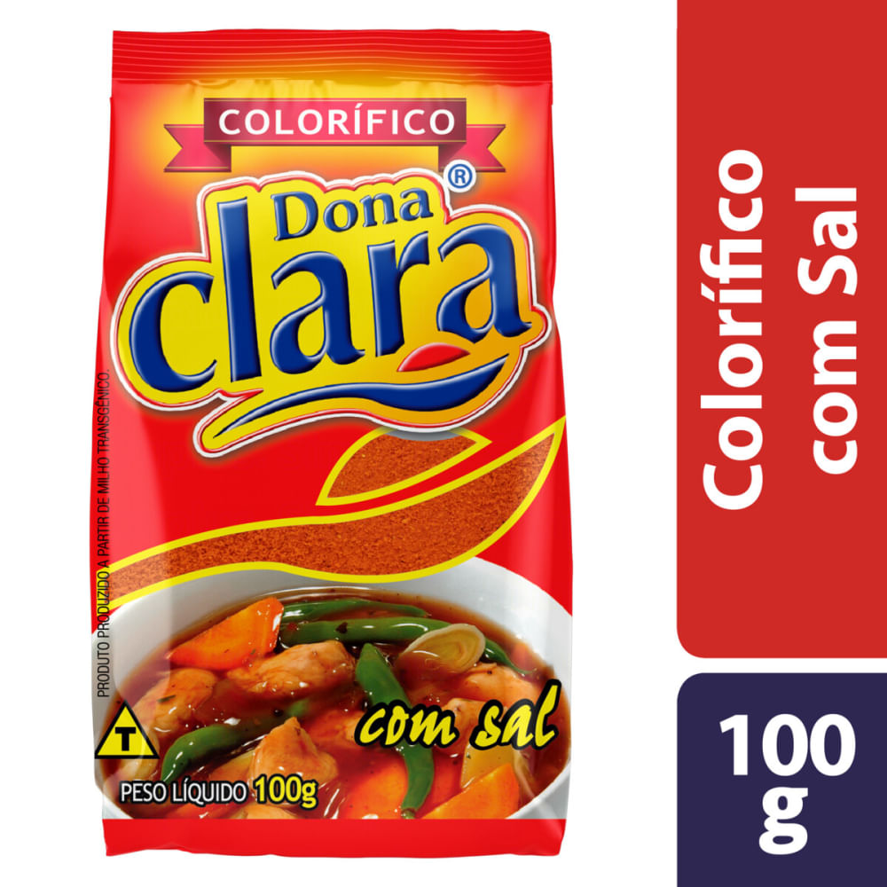 Colorífico em Pó DONA CLARA com Sal Pacote 100g