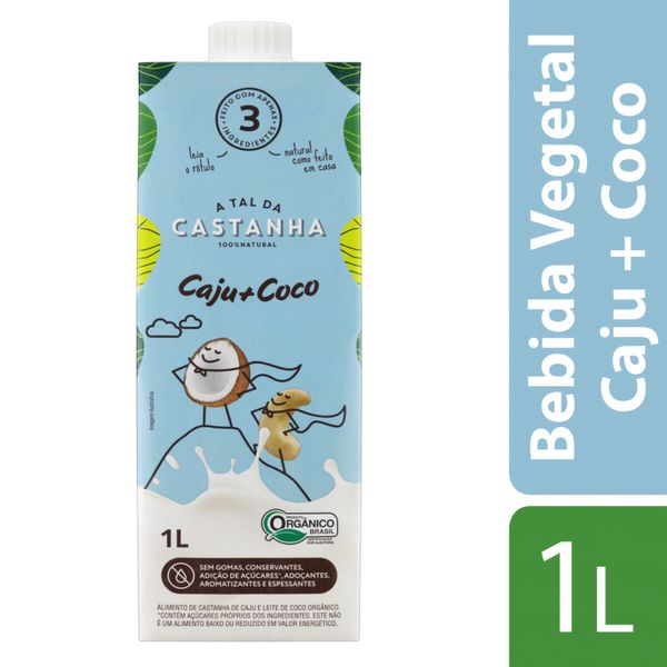 Bebida Vegetal A TAL DA CASTANHA Caju + Coco Caixa 1L