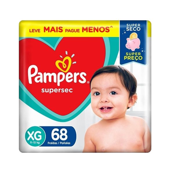 Fraldas PAMPERS Super Seca Jumbo XG 68 Un