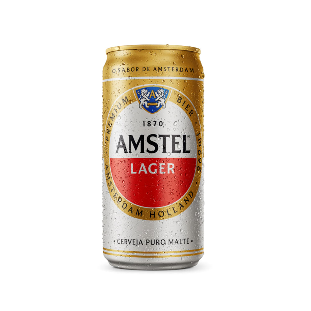 Cerveja Puro Malte AMSTEL Lager Lata 269ml - mercantilnovaera