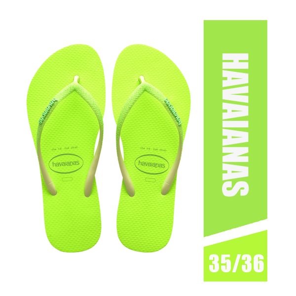 Chinelo Havaianas Slim Glitter Neon Cor lima Tamanho 35/36 Chinelo Havaianas Slim Glitter Neon Cor lima TAM 35/36
