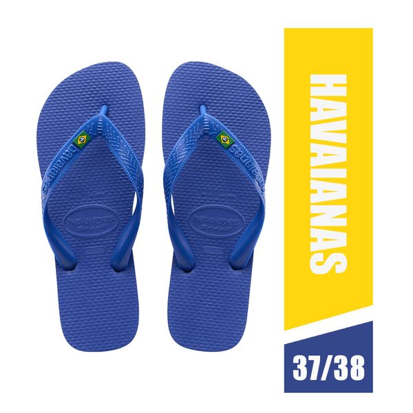 Chinelo Havaianas Brasil Naval Cor Azul Tamanho 37/38