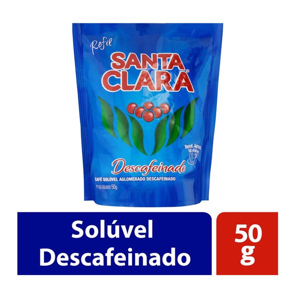 Café Solúvel Descafeinado SANTA CLARA Refil Econômico Sachê 50g