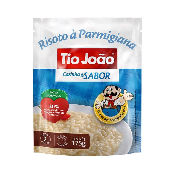 Arroz Tio João Risoto à Parmigiana Cozinha e Sabor Pacote 175g