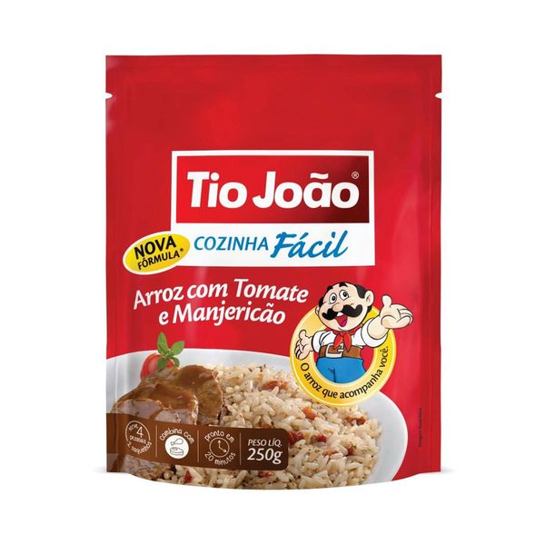 Arroz Tio João Cozinha Fácil Sabor Tomate e Manjericão Pacote 250g