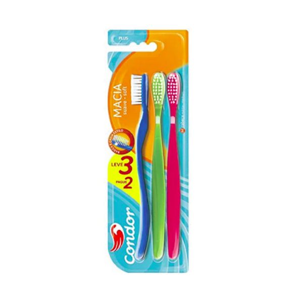 Escova Dental Plus CONDOR Macia Leve 3 Pague 2 Escova Dental Plus CONDOR Macia Leve 3 Pague 2