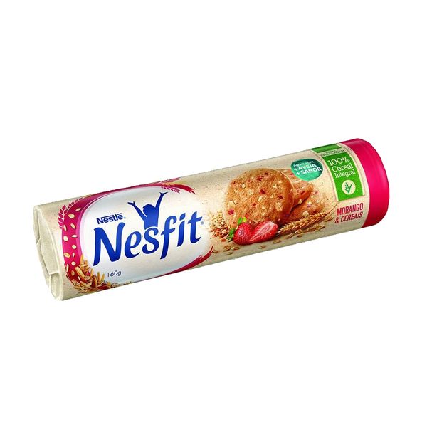 Biscoito NESFIT Integral Morango e Cereais Nestlé Pacote 160g