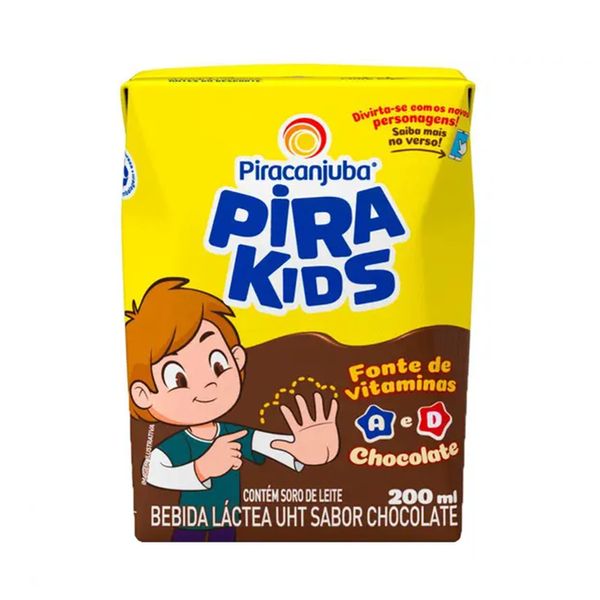 Bebida Láctea UHT Chocolate PIRACANJUBA Pirakids Caixa 200ml