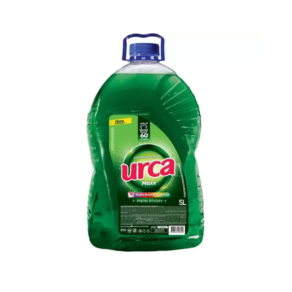 Lava Roupas Líquido URCA Verde Frasco 5L - mercantilnovaera