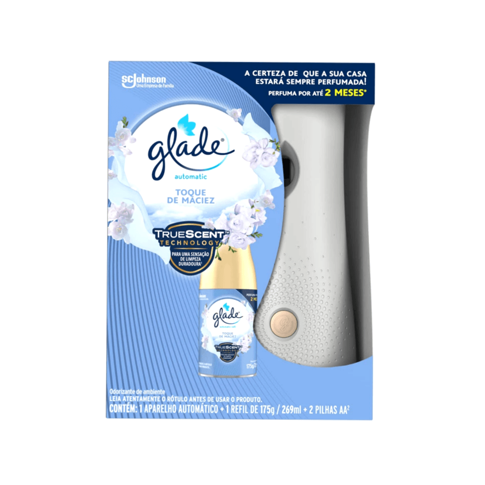 Aparelho Automático Aromatizador de Ambiente GLADE Toque de Maciez caixa 269ml