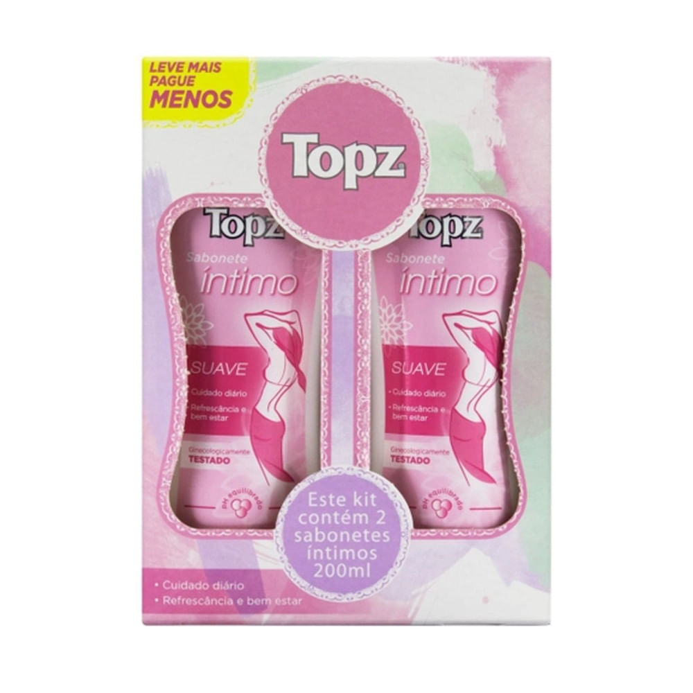 Sabonete Líquido Íntimo Suave Leve 2 Pague 1 Topz Frasco 200ml