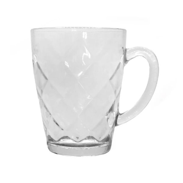 Caneca de Vidro com Textura Diamante Plasvale 200ml Caneca de Vidro com Textura Diamante Plasvale 200ml