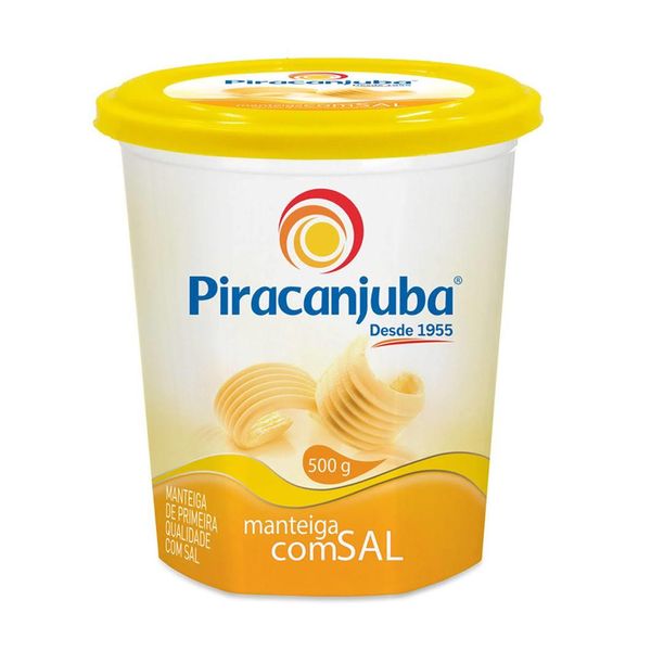 Manteiga de Primeira Qualidade PIRACANJUBA com Sal Pote 500g