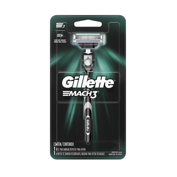 Aparelho de Barbear Recarregáve Gillette Mach3 Regular Blister 1 Unidade