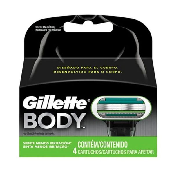 Carga para Aparelho de Barbear descartável Gillette Body 4 Unidades
