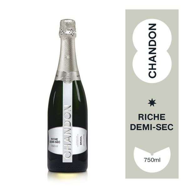 Espumante Brasileiro Demi-Sec CHANDON Riche Chardonnay Garrafa 750ml
