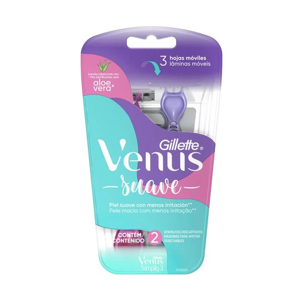 Aparelho de Barbear Descartável Gillette Venus Simply3 2 Unidades