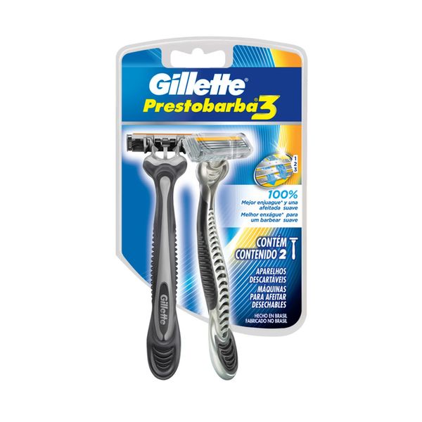 Aparelho de Barbear Descartável Gillette Prestobarba3 2 Unidades