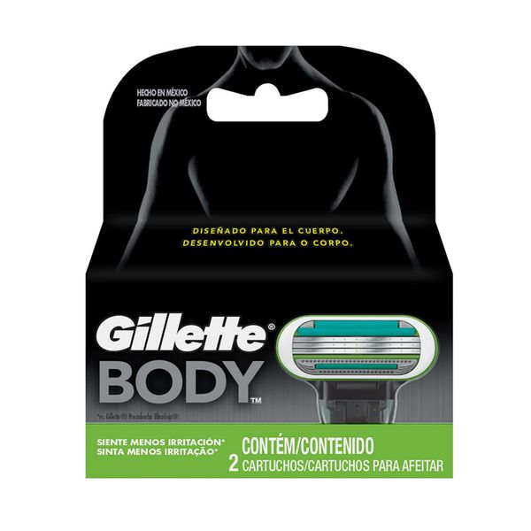 Carga para Aparelho de Barbear Descartável Gillette Body 2 Unidades