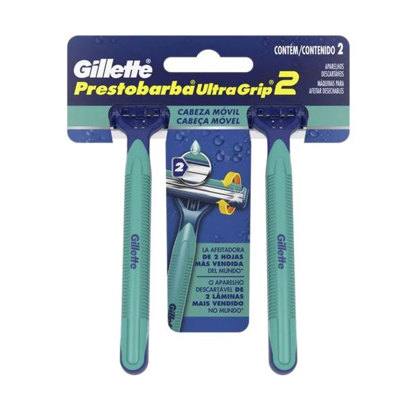 Aparelho de Barbear Descartável Gillette Ultragrip Móvel 2 Unidades