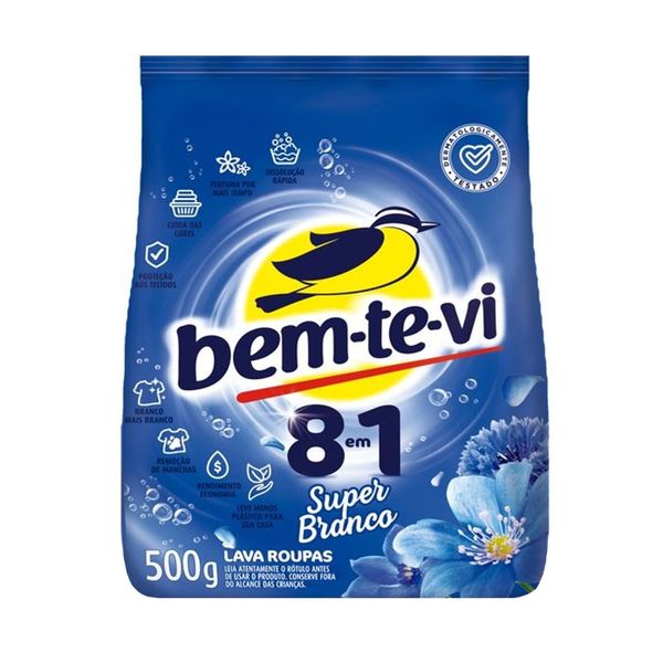 Lava Roupas em Pó BEM-TE-VI Super Branco Pacote 500g