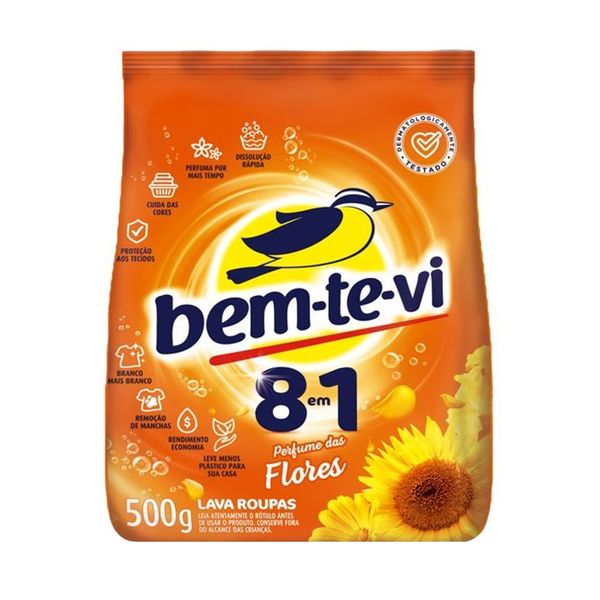 Lava Roupas em Pó BEM-TE-VI Perfumes das Flores Pacote 500g