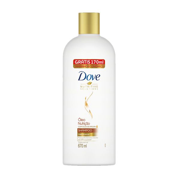 Shampoo DOVE Grátis 170ml Nutritive Solutions Óleo Nutrição Frasco 670ml