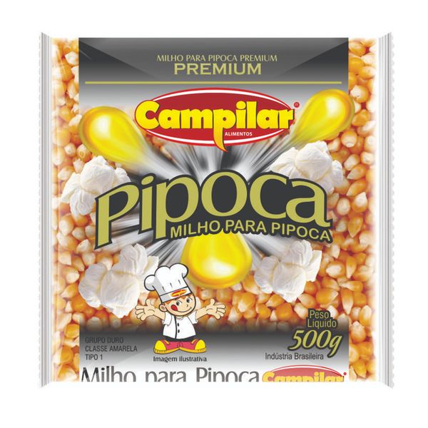 Milho para Pipoca Campilar Premium Pacote 500g