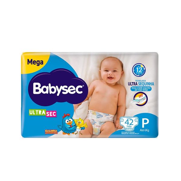 Fralda Descartáveis Ultra Sec BABYSEC P Galinha Pintadinha pacote 42un