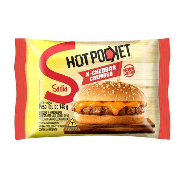 Sanduíche Congelado X-Cheddar Cremoso Sadia Hot Pocket Pacote 145g