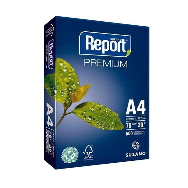 Papel Sulfite Report Premium A4 75g Branco Contém 500 Folhas