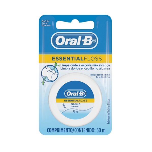 Fio dental Oral-B Essential Floss Cera Cartela 50m