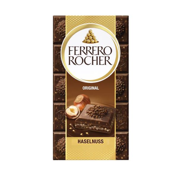 Chocolate Ferrero Rocher Haselnu ao Leite Avelã Original Tablete 90g