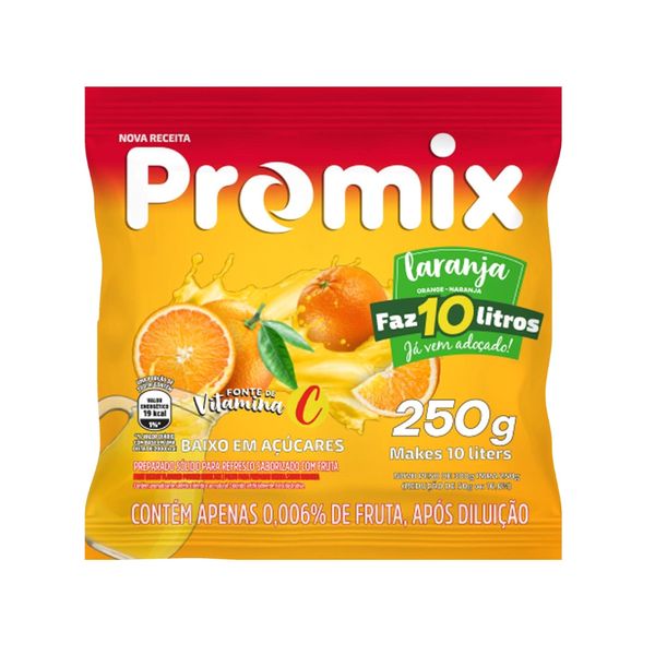 Refresco em Pó PROMIX Laranja pacotinho 250g