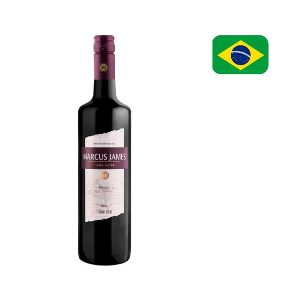 Vinho Tinto Brasileiro Meio Seco MARCUS JAMES Merlot garrafa 750ml