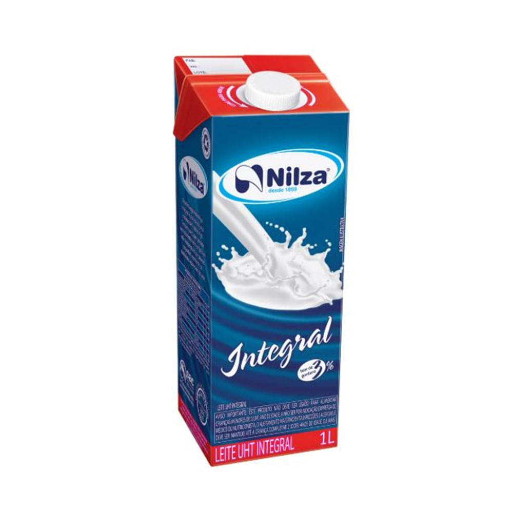 Leite UHT Integral NILZA Com Tampa Caixa 1L