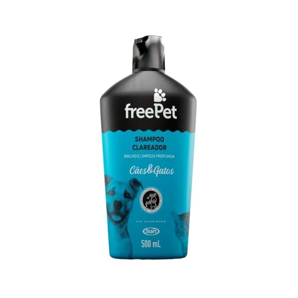 Shampoo Clareador para Cães e Gatos FREEPET Brilho e Limpeza profunda frasco 500ml