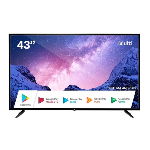 Smart TV Dled MULTILASER 43'' Full HD Multi Android 3 HDMI 2 USB Wi-Fi-TL046 Smart TV Dled MULTILASER 43'' Full HD Multi Android 3 HDMI 2 USB Wi-Fi - TL046