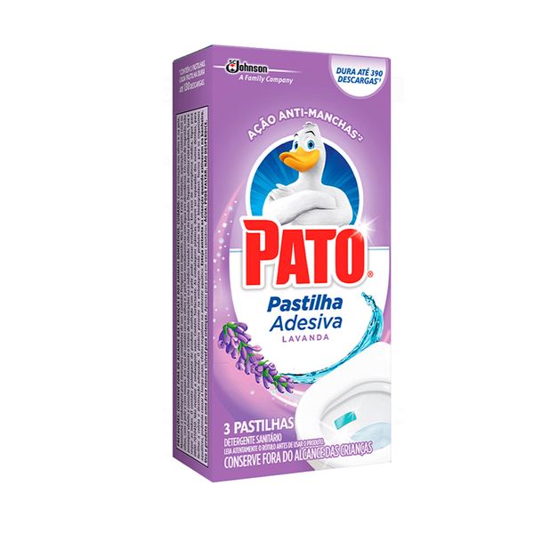 Pastilha Adesiva PATO 4 em 1 Lavanda Caixa 3un Pastilha Adesiva PATO 4 em 1 Lavanda Caixa 3un