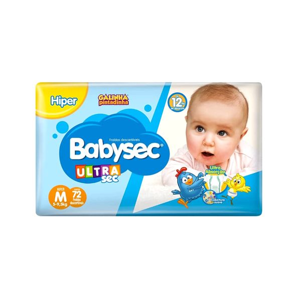 Fralda Descartável Infantil BABYSEC Ultra Sec M pacote 72un