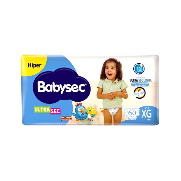 Fralda Descartável Infantil BABYSEC Ultra Sec XG pacote 60un