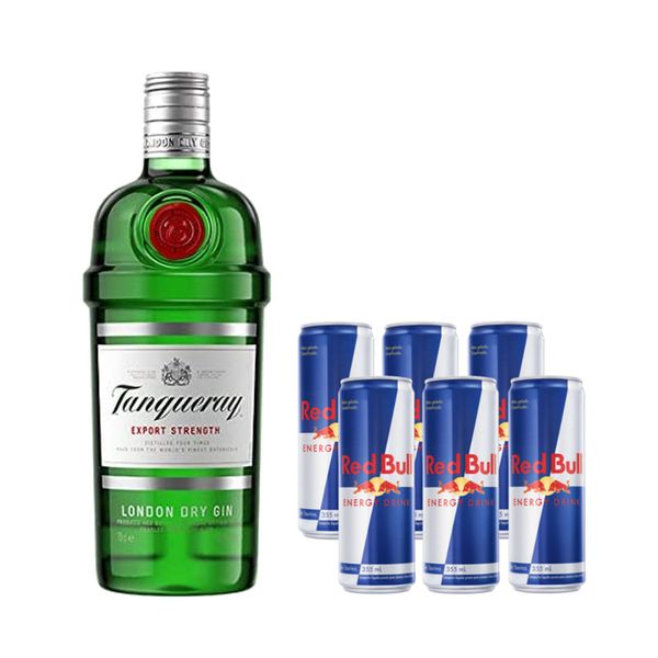 Kit Gin Tanqueray 750ml 1un + Energético Red Bull Energy Drink 355ml 6un