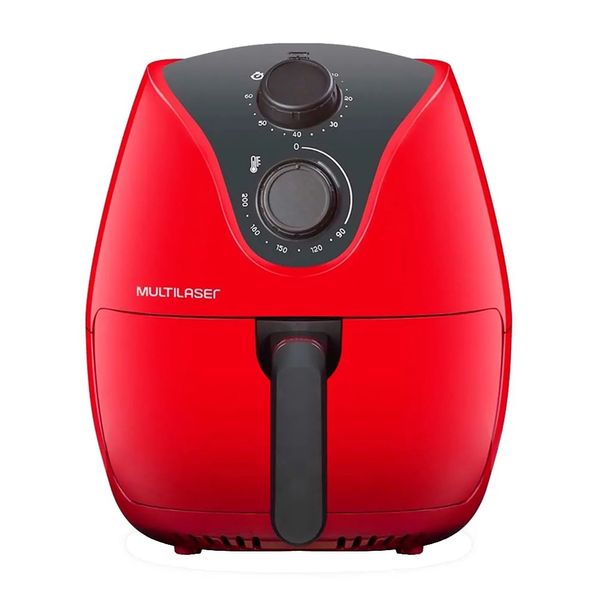 Fritadeira Elétrica Air Fryer MULTILASER 1500W Vermelha 4L